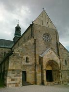 church with stone walls in poland