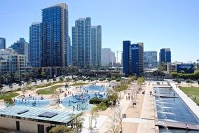 Landscape of Skyscrapers in Sand Diego