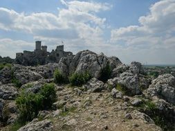 castle in an urban settlement in Poland