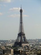 eiffel tower in paris on a sunny day