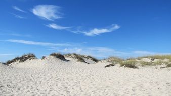 sand dunes at blue sky, Portugal