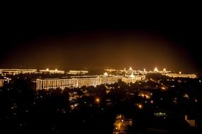panorama of night delhi, india