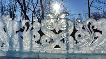 beautiful ice figures in Russia