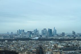 panorama of skyscrapers and roofs of buildings in Paris