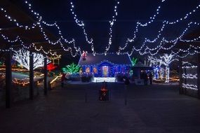 beautiful Lighting christmas decoration at night city