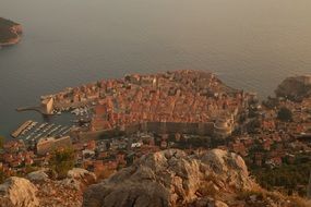 aerial view of Dubrovnik city, Croatia