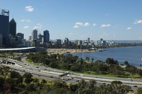 beautiful cityscape in perth city