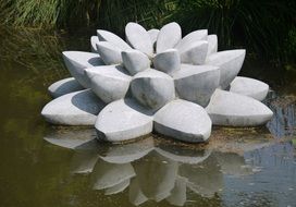 stone sculpture of water lily in Öhringen