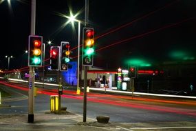 night lights of the traffic light