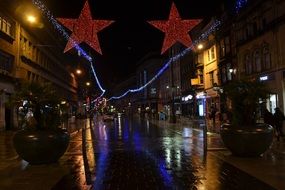 main street of the city at night