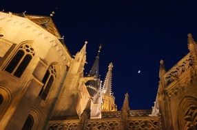 Photo of church against the dark sky