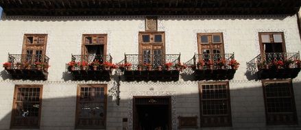 facade of a house with small balconies