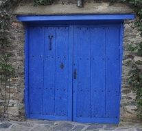 blue double doors