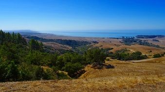 landscape of scenic ranch by the ocean