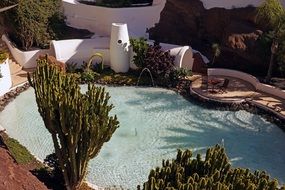 pool in the home garden