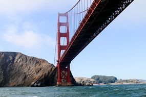 Golden Gate bridge in San Francisco, bottom view