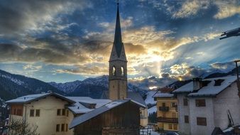 Small Town at the foot of the mountain