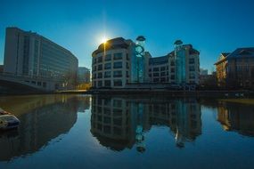 Reflection of the buildings in England
