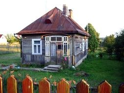 cozy old wooden house in the village