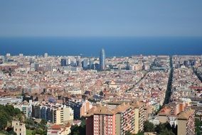 aerial view of modern city, spain, barcelona