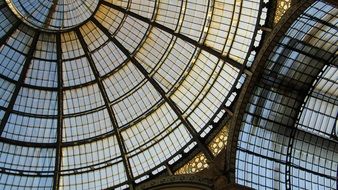 ceiling constructions of Galleria Vittorio Emanuele II, italy, milano