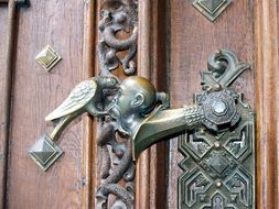 unusual door handle in the castle Hluboka nad Vltavou