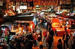 Night market in Hong Kong
