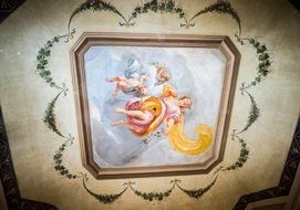 painting on the ceiling at the hotel astoria in italy