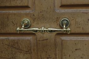 golden handle on the front door