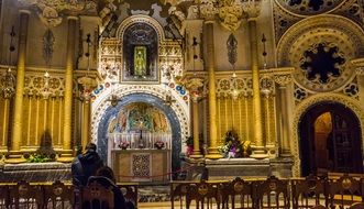 Black Virgin of Montserrat is a sculptural image of the Virgin Mary with the Baby in Montserrat Monastery