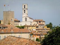 panoramic view of medieval architecture in france