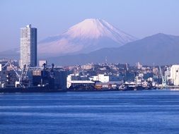 view of Mt Fuji and Yokohama