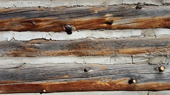 closeup view of Wooden Log Cabin wall