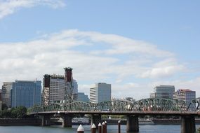 hawthorne bridge at cityscape, usa, Oregon, Portland