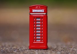 tiny red phone booth