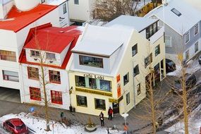 top view on icelandic houses Reykjavik