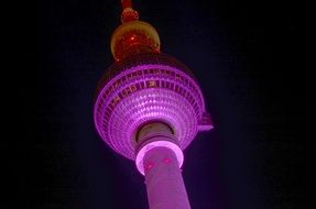 illuminated TV tower in Berlin