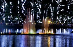 lights in Ibirapuera Park at night