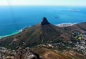 Table Mountain is a flat-topped mountainin South Africa