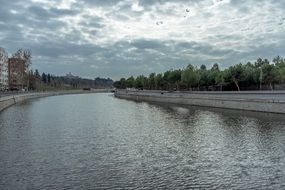 panorama of the water channel in madrid