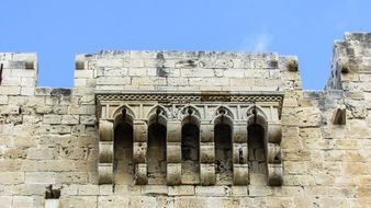 walls of a medieval castle in the village of kolossi in cyprus