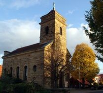 sandstone Church building with Tower, germany