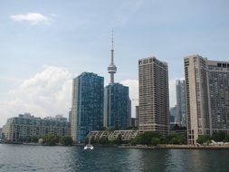 skyscrapers near the river in toronto