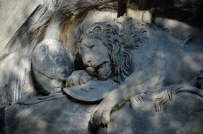 stone lion monument in switzerland