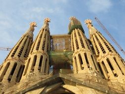 passion facade of sagrada familia in barcelona