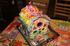 bright sweet gingerbread house