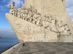 monument to sailors near the sea in lisbon, Portugal