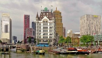 cityscape of buildings near the river in the netherlands