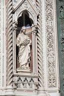 sculpture on the church building in florence