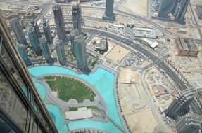 Aerial view of Dubai city